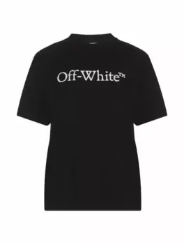 Хлопковая футболка с логотипом Off-White, черный