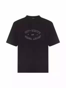 Хлопковая футболка с логотипом Off-White, черный