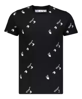 Хлопковая футболка с логотипом Off White, черный