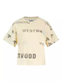 Хлопковая футболка с логотипом Orb Vivienne Westwood, желтый