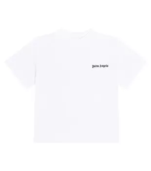 Хлопковая футболка с логотипом Palm Angels, белый