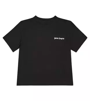 Хлопковая футболка с логотипом Palm Angels, черный