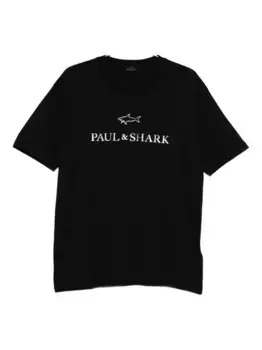 Хлопковая футболка с логотипом Paul & Shark, черный