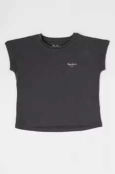 Хлопковая футболка с логотипом Pepe Jeans London, серый