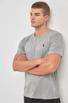 Хлопковая футболка с логотипом Polo Ralph Lauren, серый