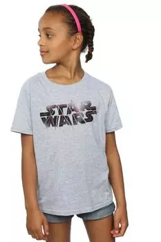 Хлопковая футболка с логотипом «Последние джедаи» Star Wars, серый