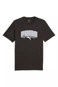 Хлопковая футболка с логотипом Puma, черный