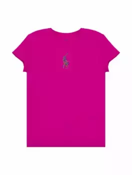 Хлопковая футболка с логотипом Ralph Lauren, розовый