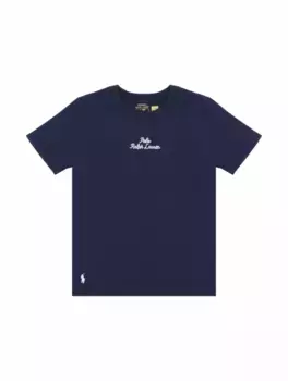 Хлопковая футболка с логотипом Ralph Lauren, тёмно-синий
