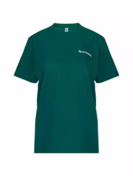 Хлопковая футболка с логотипом Sporty&Rich, зелёный