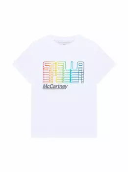 Хлопковая футболка с логотипом Stella McCartney