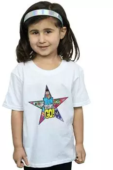 Хлопковая футболка с логотипом Teen Titans Go Star DC Comics, белый