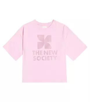 Хлопковая футболка с логотипом The New Society, сиреневый