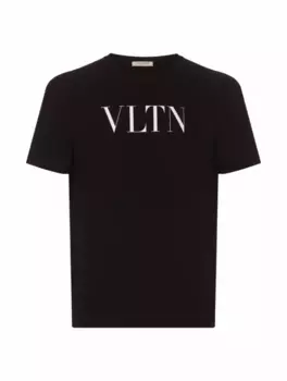 Хлопковая футболка с логотипом Valentino Garavani, черный