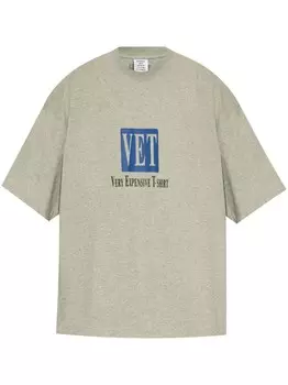 Хлопковая футболка с логотипом VETEMENTS, серый