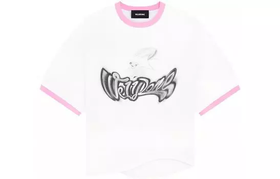 Хлопковая футболка с логотипом WE11DONE, розовый