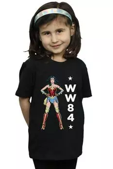 Хлопковая футболка с логотипом Wonder Woman 84 Standing DC Comics, черный