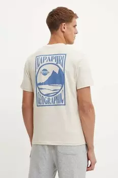 Хлопковая футболка S-Mele Napapijri, бежевый
