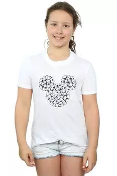 Хлопковая футболка с Микки Маусом «Голова рук» Disney, белый