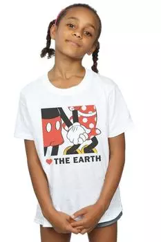 Хлопковая футболка с Микки Маусом Heart The Earth Disney, белый