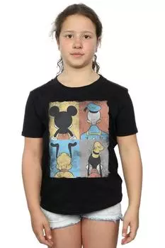 Хлопковая футболка с Микки Маусом и четырьмя спинами Disney, черный