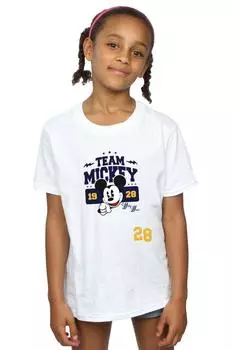 Хлопковая футболка с Микки Маусом и Микки Маусом Disney, белый