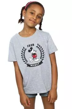 Хлопковая футболка с Микки Маусом Лорел Disney, серый