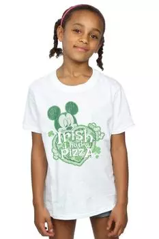Хлопковая футболка с Микки Маусом Shamrock Pizza Disney, белый