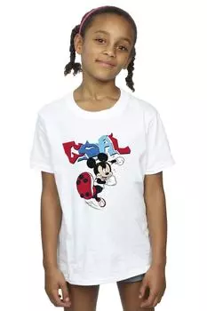 Хлопковая футболка с Микки Маусом в позе нападающего Disney, белый
