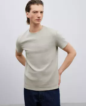 Хлопковая футболка с микрорисунком Adolfo Dominguez, серый