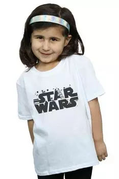 Хлопковая футболка с минималистским логотипом Star Wars, белый