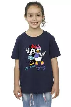 Хлопковая футболка с Минни Маус и Дейзи Disney, темно-синий