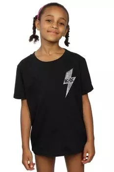 Хлопковая футболка с молнией AC/DC, черный