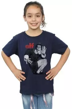 Хлопковая футболка с монохромным плакатом Elf, темно-синий