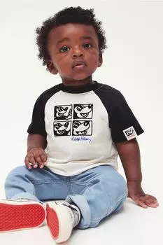 Хлопковая футболка с мотивом H&M, белый