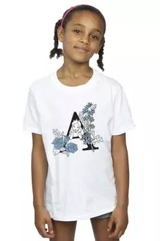 Хлопковая футболка с надписью «Алиса в стране чудес» Disney, белый