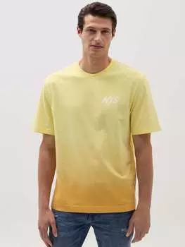 Хлопковая футболка с надписью Grand & Hills, цвет light yellow