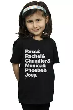 Хлопковая футболка с надписью «Имена» Friends, черный