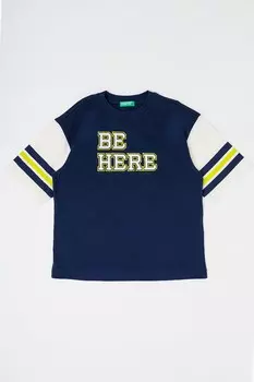 Хлопковая футболка с надписью United Colors Of Benetton, зеленый