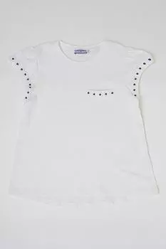 Хлопковая футболка с нагрудным карманом и цветочной вышивкой Original Marines, белый