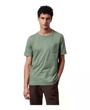 Хлопковая футболка с нагрудным карманом Massimo Alba, зеленый