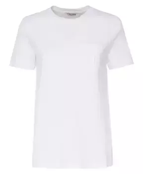 Хлопковая футболка с нагрудным карманом Max Mara, белый