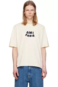 Хлопковая футболка с нашивкой 'ami paris' Ami Paris, белый
