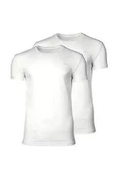 Хлопковая футболка с овальным вырезом - 2 шт Gant, белый