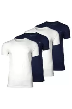 Хлопковая футболка с овальным вырезом - 4 пары Gant, белый