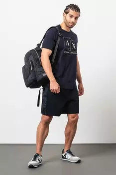 Хлопковая футболка с овальным вырезом Armani Exchange, синий