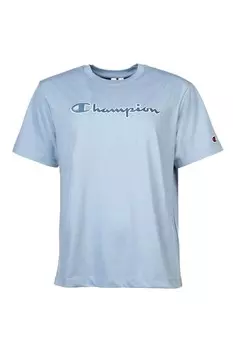 Хлопковая футболка с овальным вырезом Champion, синий
