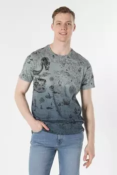 Хлопковая футболка с овальным вырезом Colin'S, черный