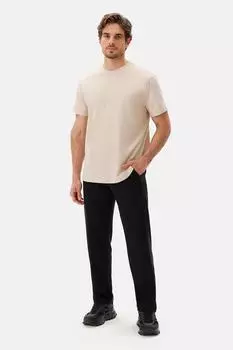 Хлопковая футболка с овальным вырезом Dagi, бежевый