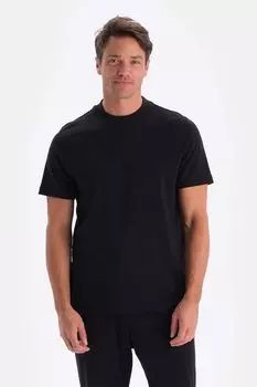 Хлопковая футболка с овальным вырезом Dagi, черный